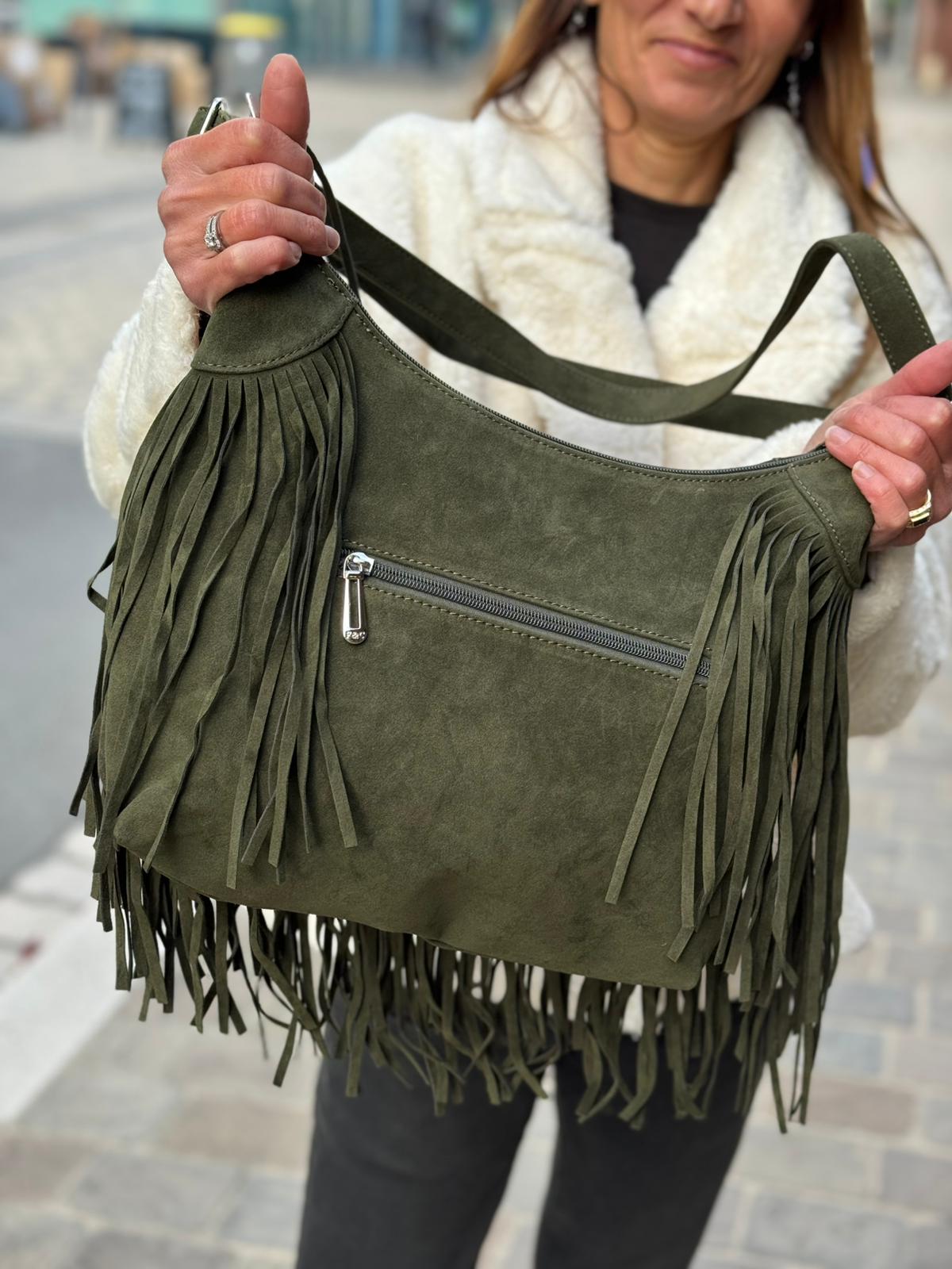 Sac à franges SAVANA Kaki