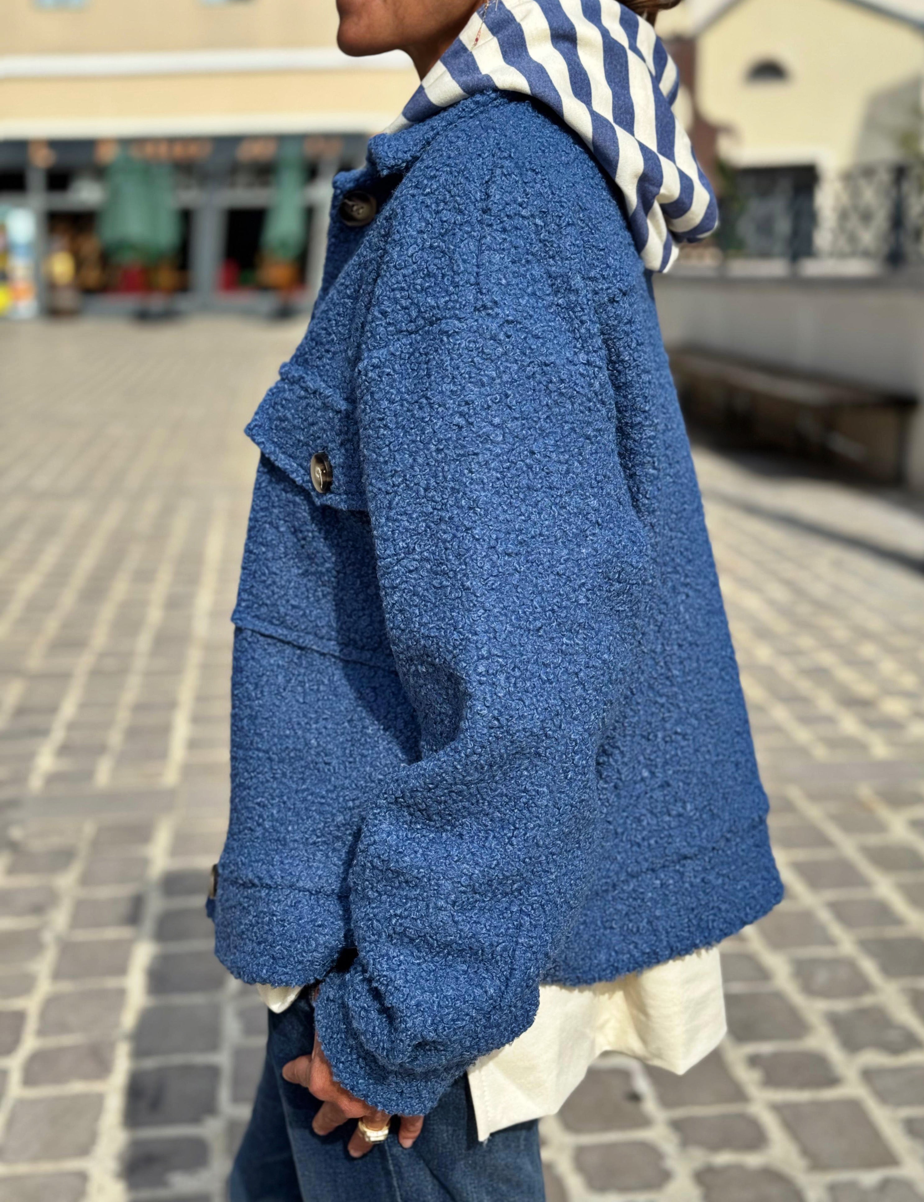 Blouson bouclette GAB Bleu jeans