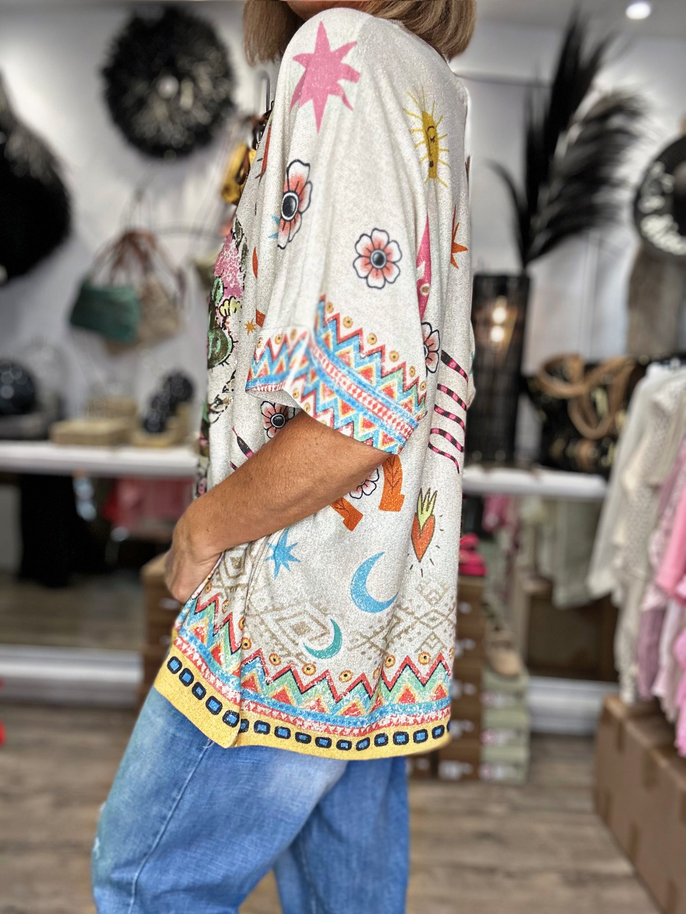 Pull fin CACTUS multico