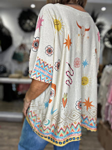 Pull fin CACTUS multico
