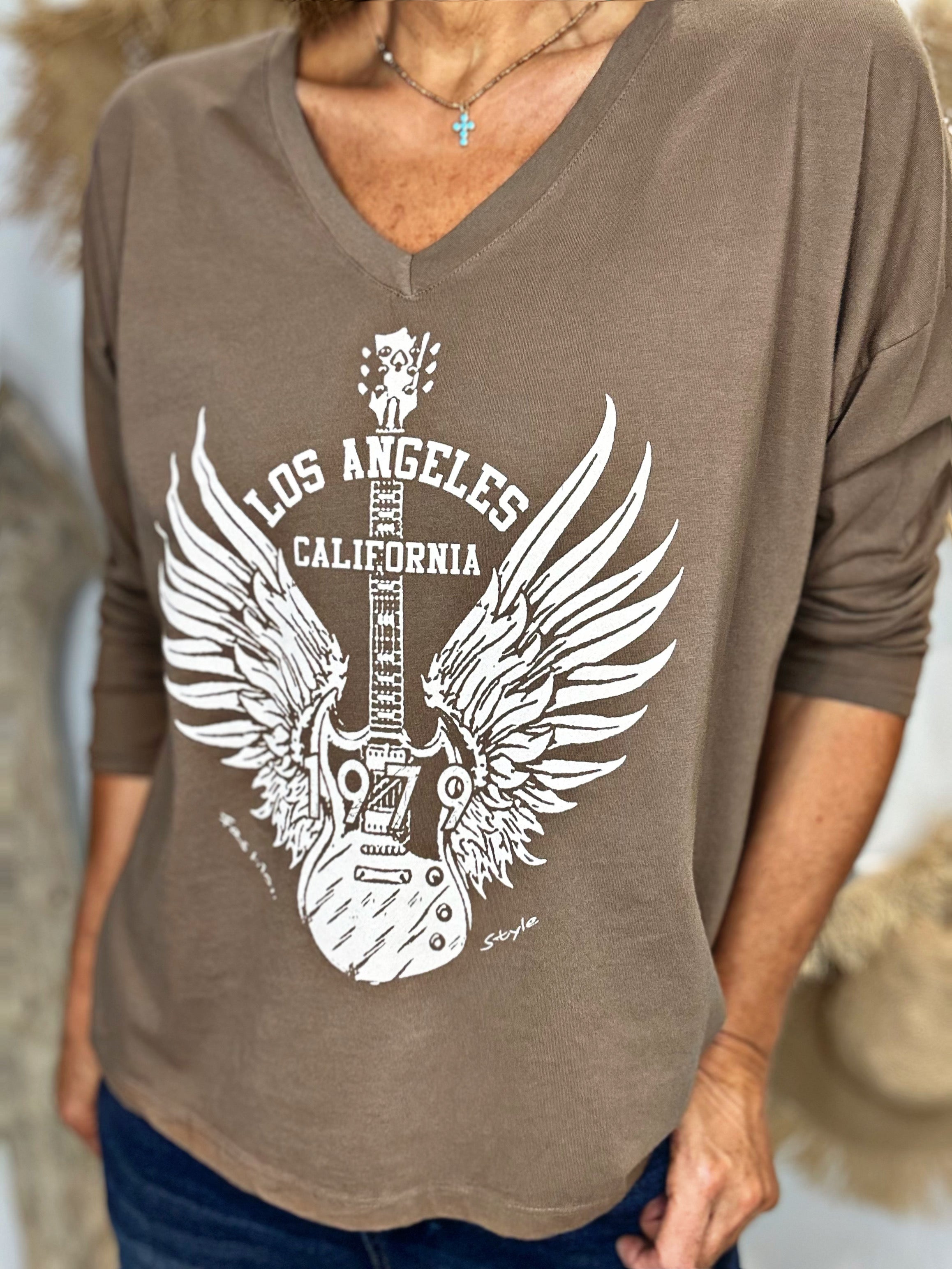 Tee shirt LOS ANGELES Taupe