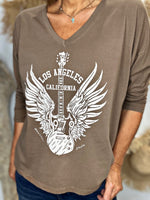 Charger l&#39;image dans la galerie, Tee shirt LOS ANGELES Taupe
