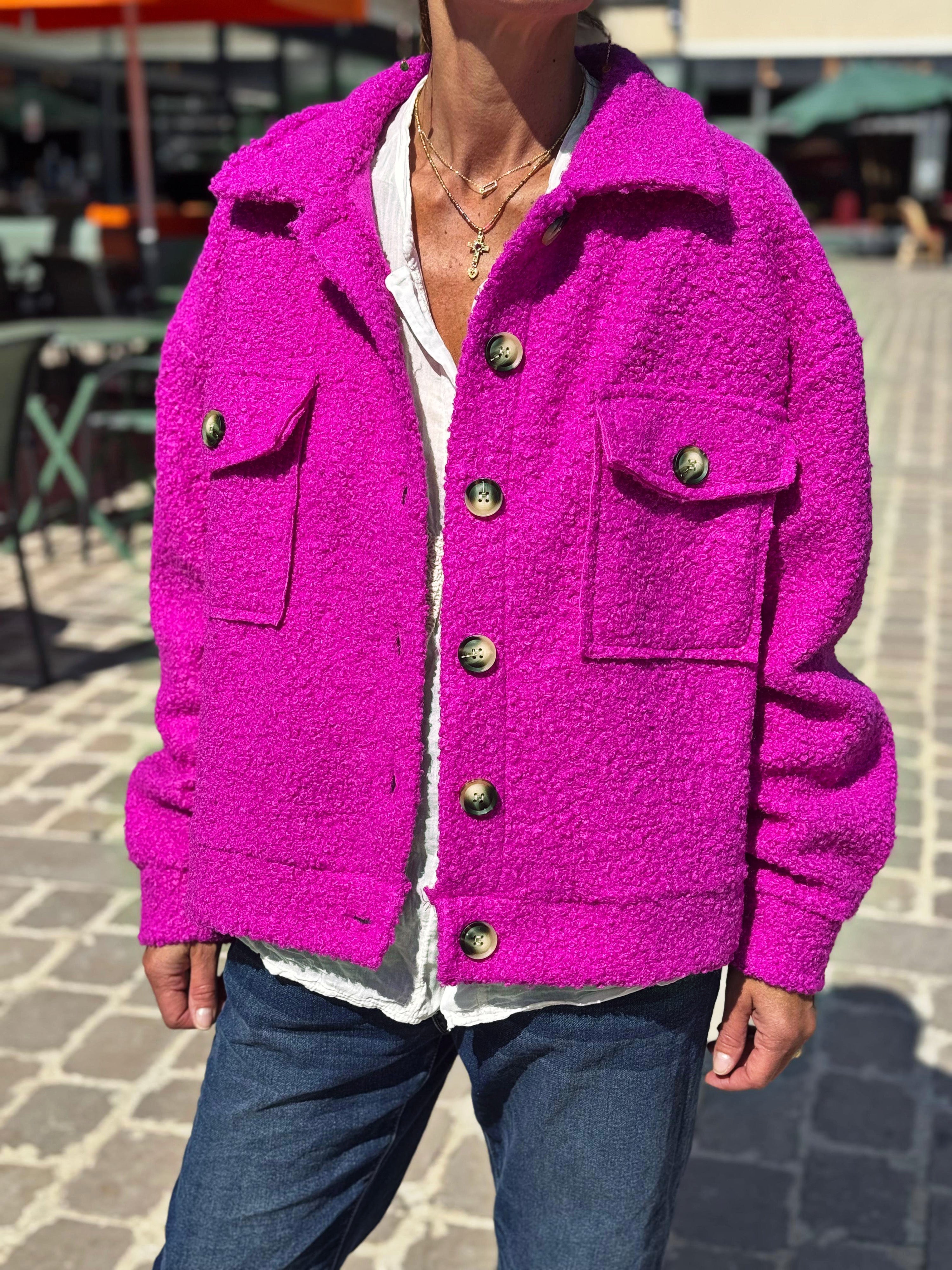 Blouson bouclette GAB Fuchsia