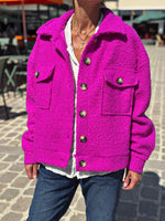 Charger l&#39;image dans la galerie, Blouson bouclette GAB Fuchsia
