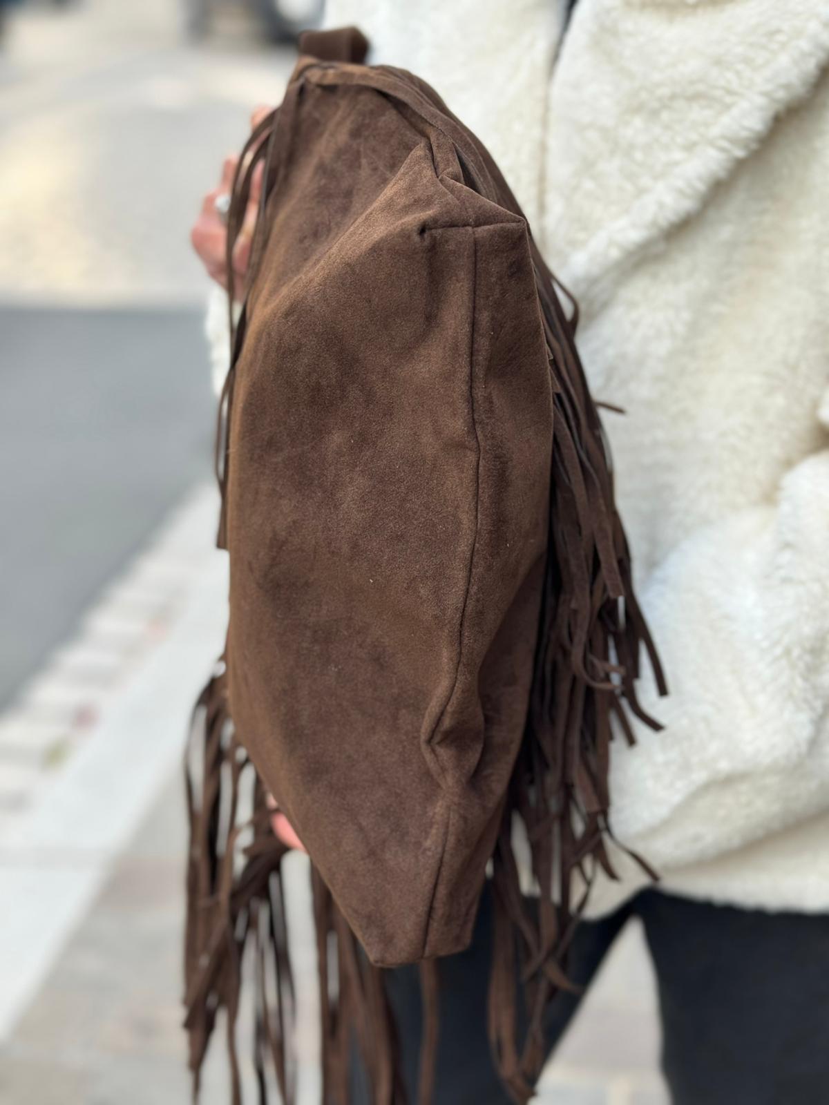 Sac à franges SAVANA Choco