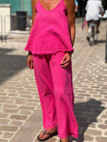 Charger l'image dans la galerie, Ensemble top et pantalon Fuchsia - JANEL
