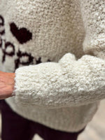 Charger l&#39;image dans la galerie, Pull BE HAPPY Lait/Bordeaux
