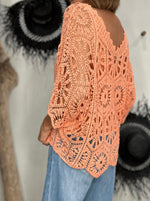 Charger l'image dans la galerie, Pull crochet + Top ZARA Corail

