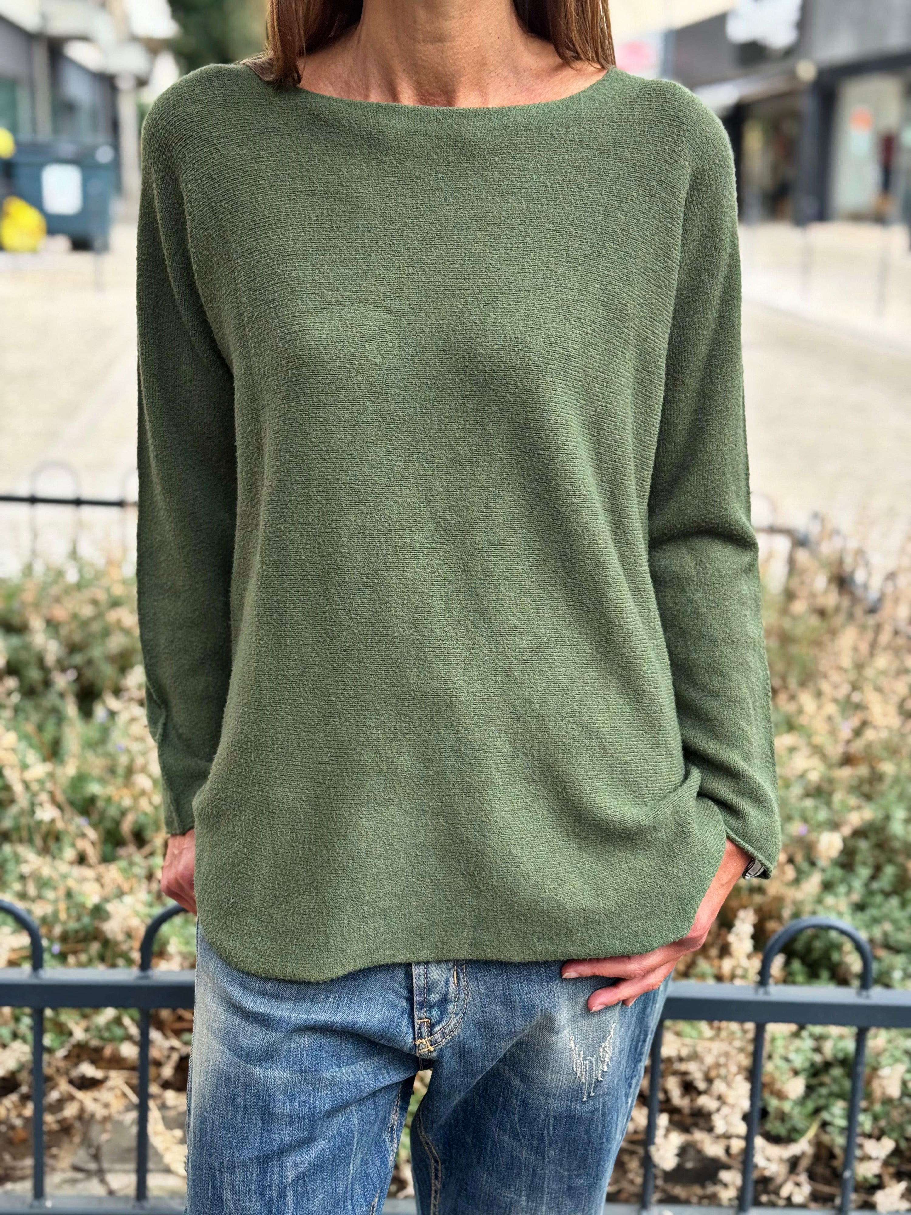 Pull doux LINO Kaki