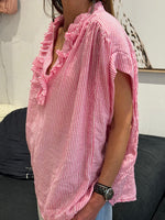 Charger l'image dans la galerie, Blouse rayée fuchsia SOLENE

