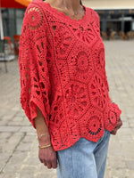 Charger l'image dans la galerie, Pull crochet + Top ZARA Corail
