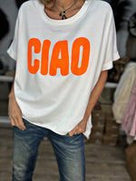 Charger l&#39;image dans la galerie, Tee shirt LEONIE Blanc/Orange
