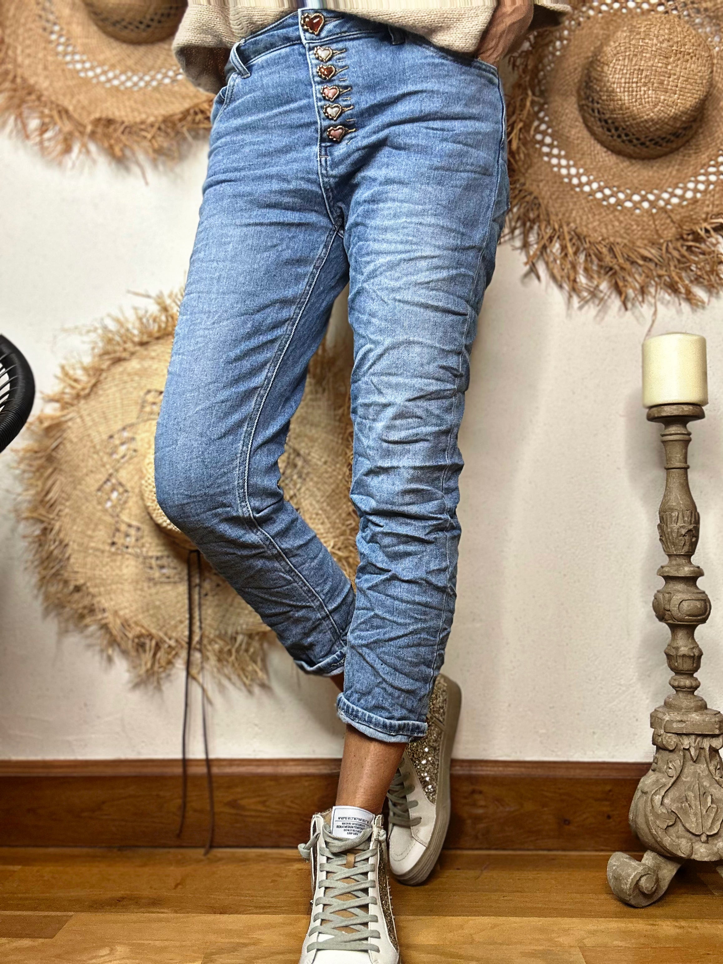 Jeans COEUR Bleu clair