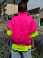 Charger l&#39;image dans la galerie, Doudoune manches courtes FIZZ Fuchsia fluo
