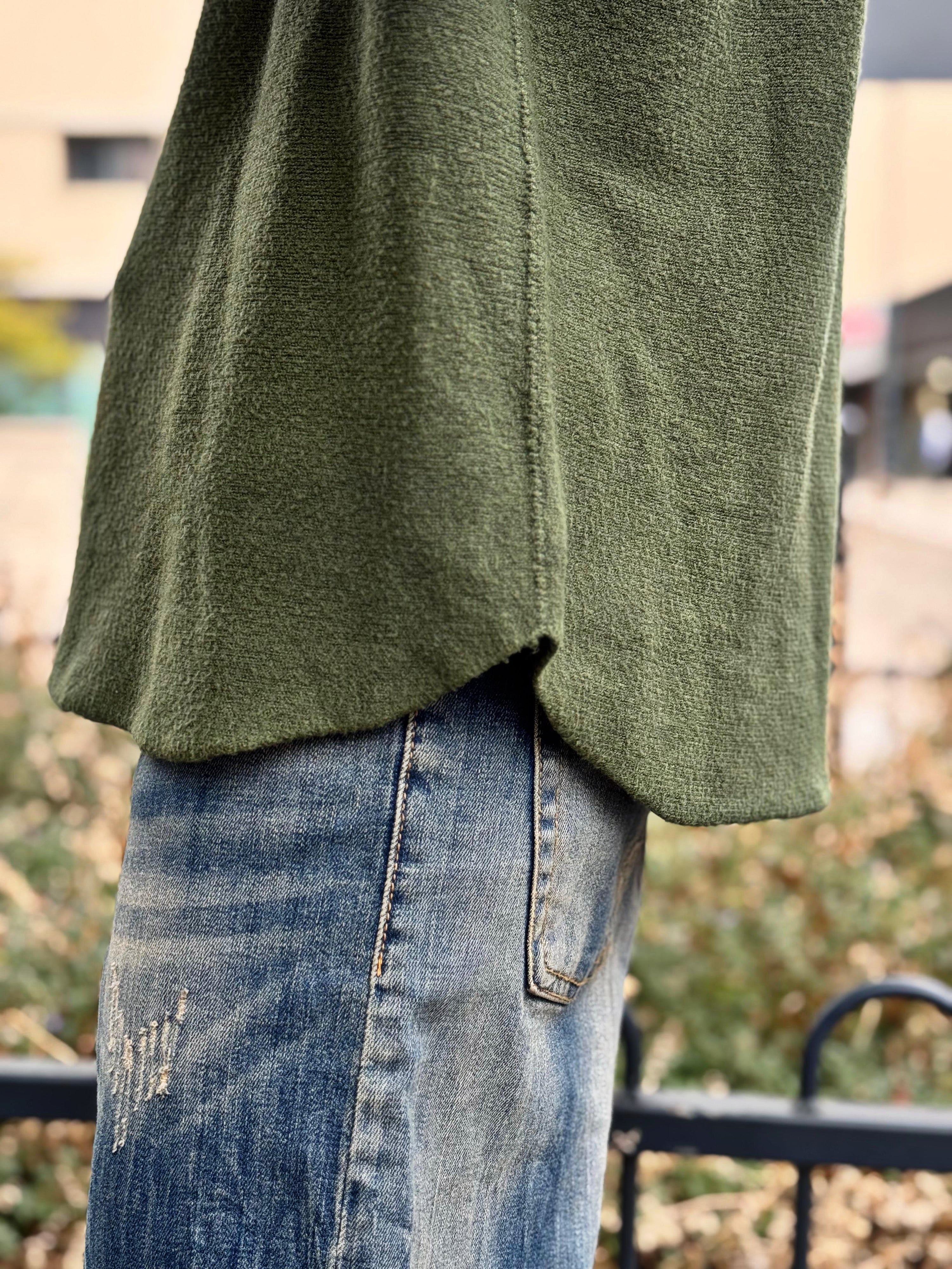 Pull doux TAO Kaki