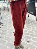 Charger l'image dans la galerie, Pantalon velours cotelé souple LEON Rouille
