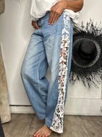 Charger l'image dans la galerie, Jeans dentelle Bleu - 146
