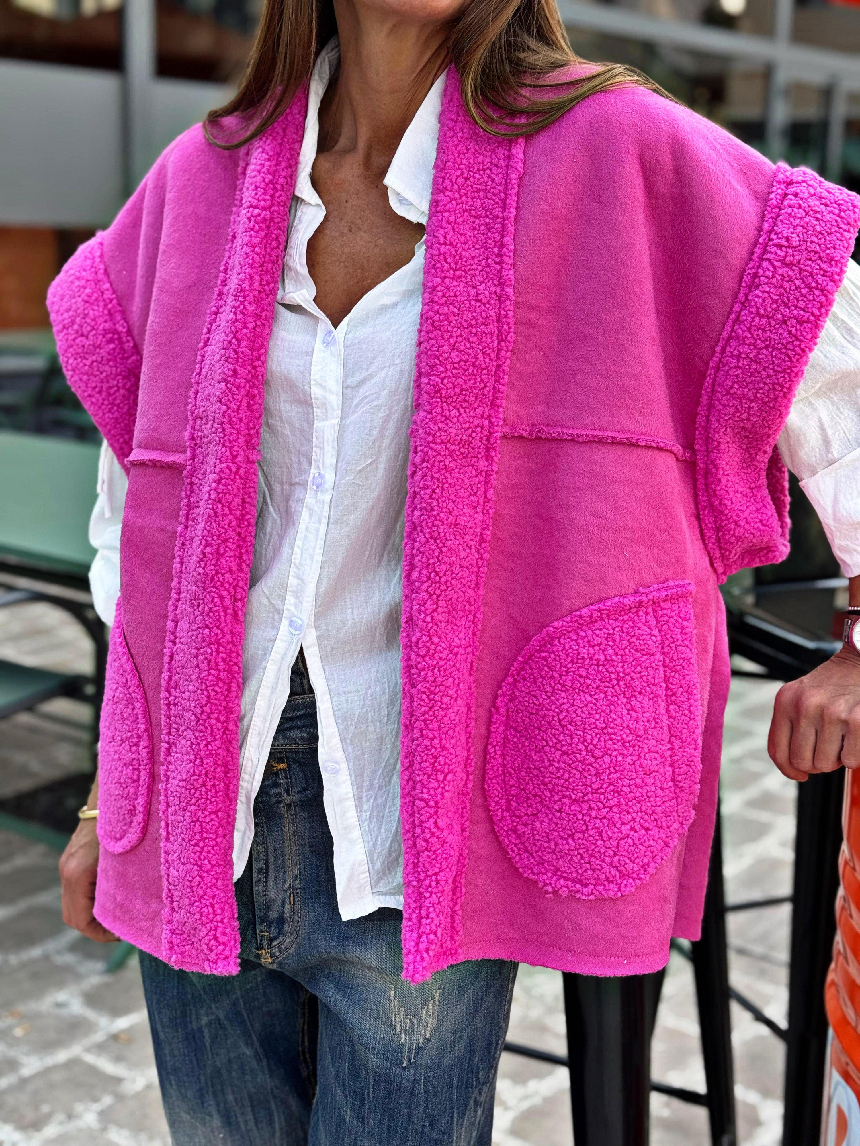 Blouson sans manche LOOMY Fuchsia