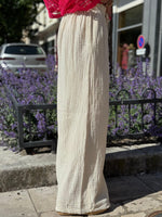 Charger l&#39;image dans la galerie, Pantalon gaze de coton YAGO Ecru
