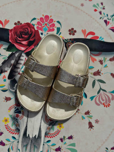 Sandales pailletées DINA Doré clair