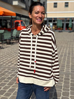 Charger l&#39;image dans la galerie, Sweat fin à capuche RIVAGE Choco/Ecru
