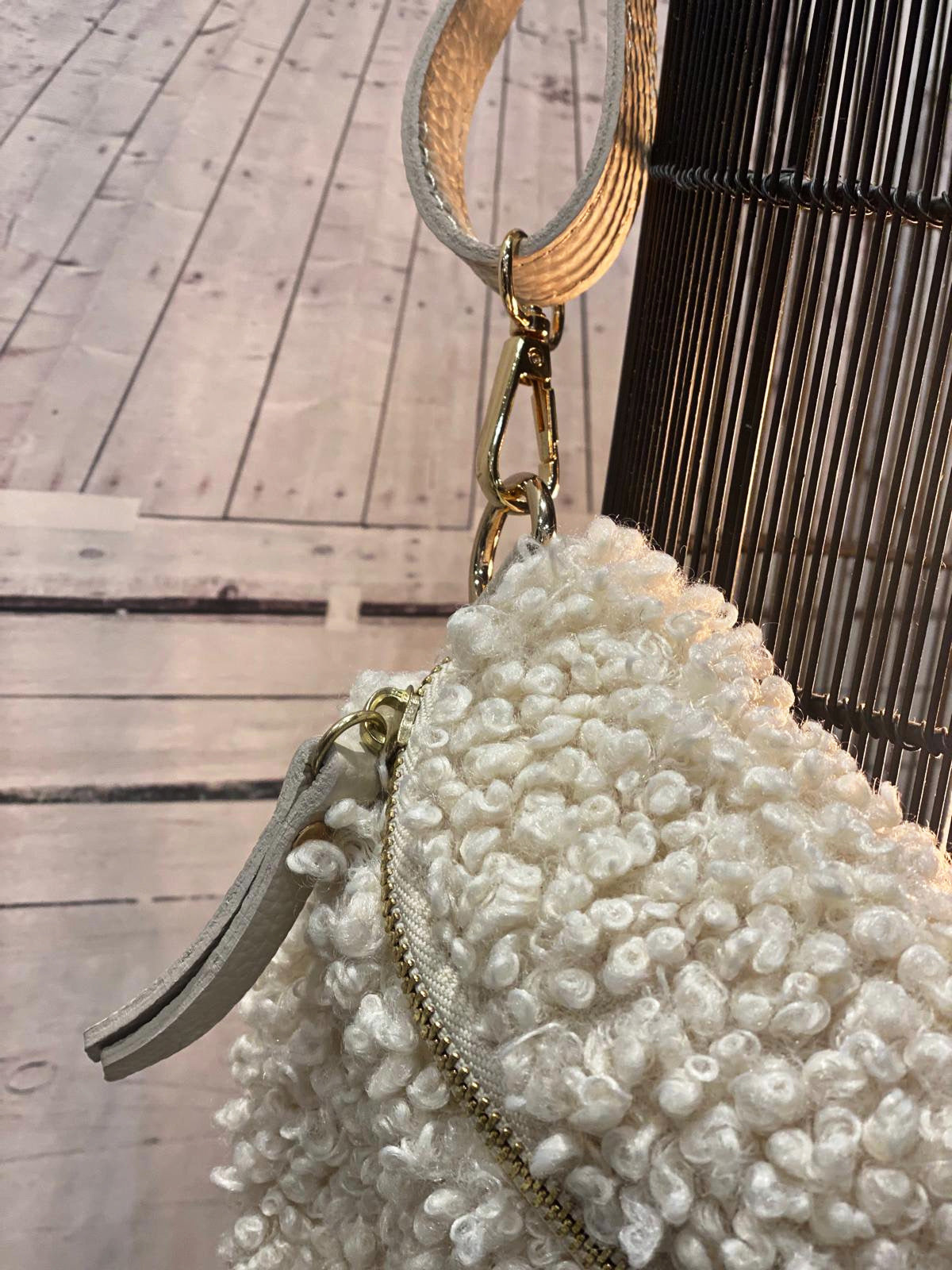 Sac banane bouclette MILA Ecru