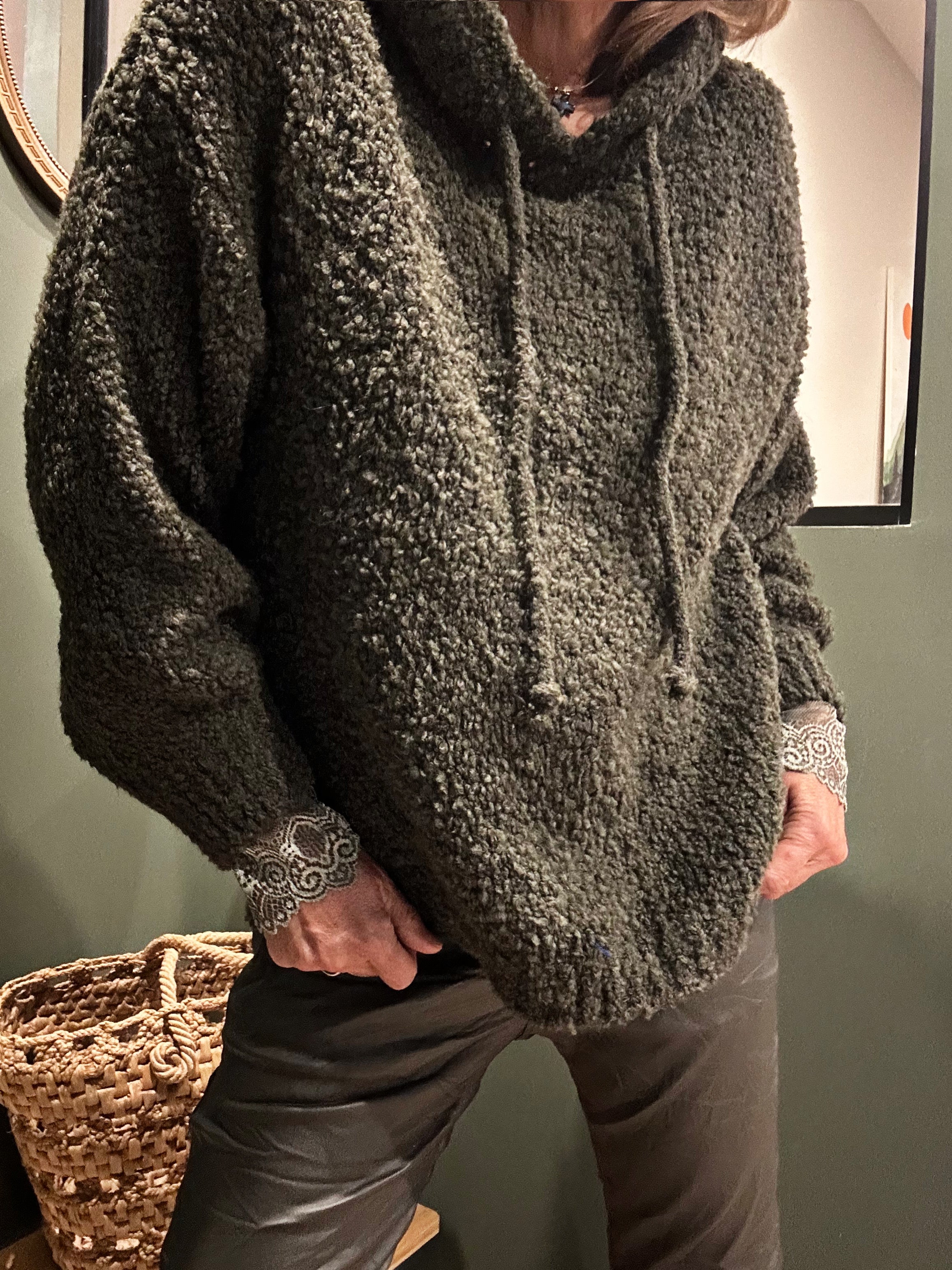 Pull à capuche RIVA Kaki