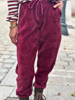 Charger l'image dans la galerie, Pantalon velours cotelé souple LEON Bordeaux
