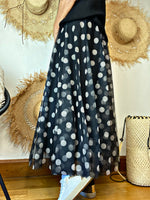 Charger l&#39;image dans la galerie, Jupe tulle MELODY Pois noir
