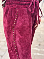 Charger l'image dans la galerie, Pantalon velours cotelé souple LEON Bordeaux
