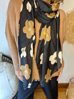 Charger l&#39;image dans la galerie, Foulard FLORES Noir
