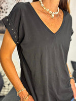 Charger l'image dans la galerie, Tee shirt Noir étoiles - SAMBA
