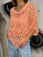Charger l'image dans la galerie, Pull crochet + Top ZARA Corail
