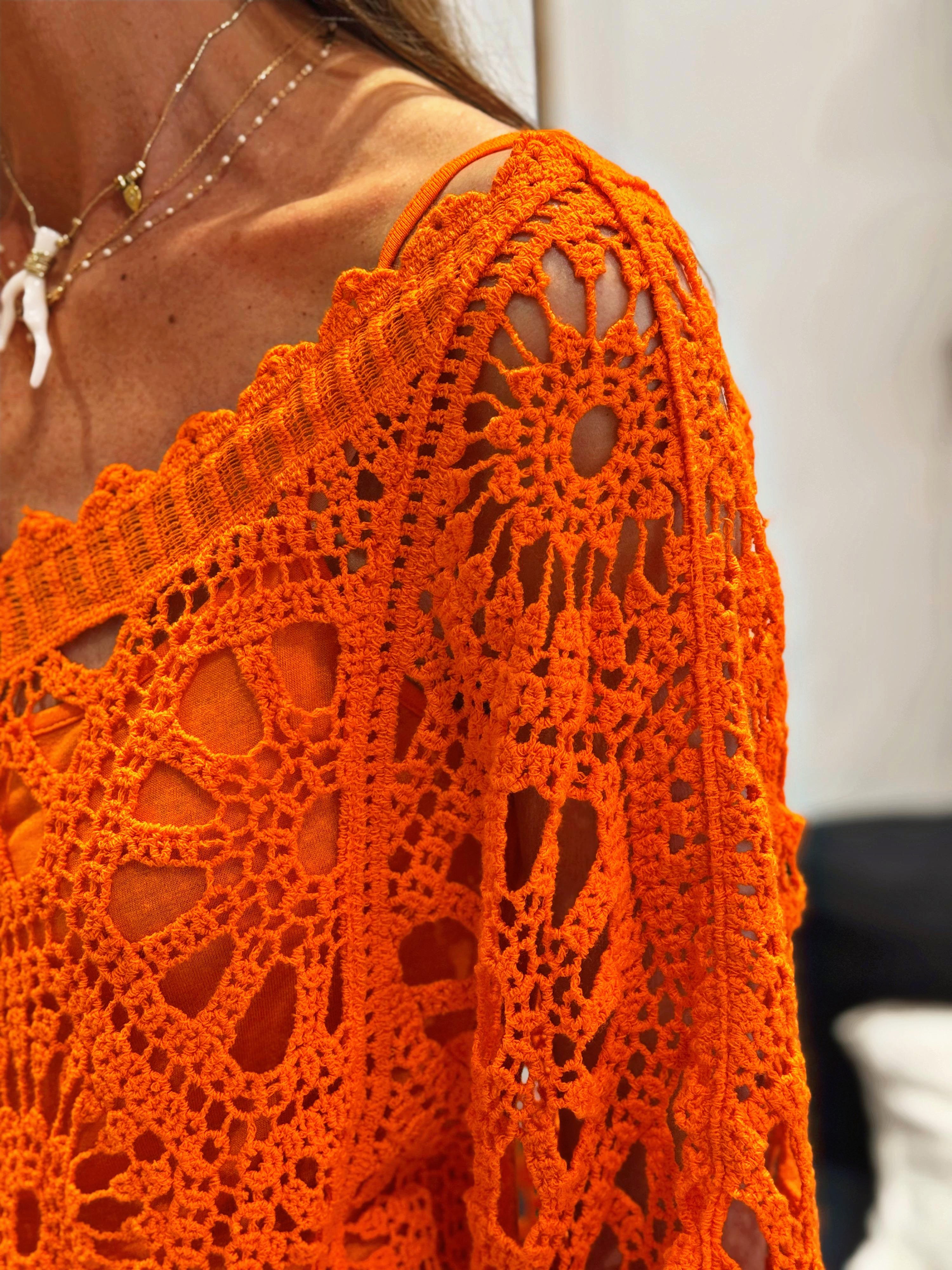 Pull crochet ZARA Orange