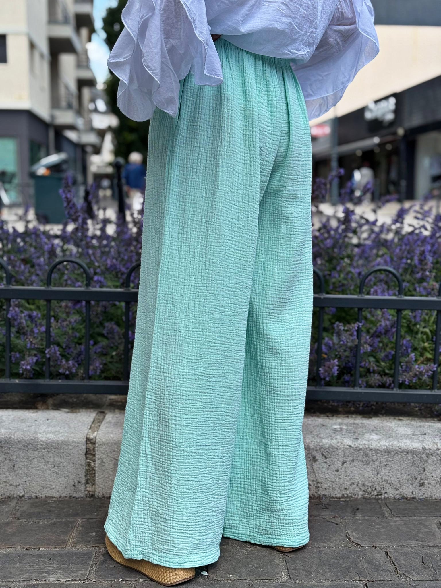 Pantalon gaze de coton YAGO Aqua