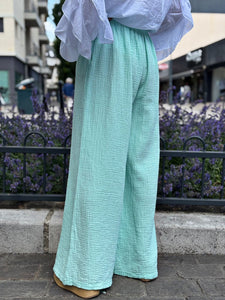 Pantalon gaze de coton YAGO Aqua