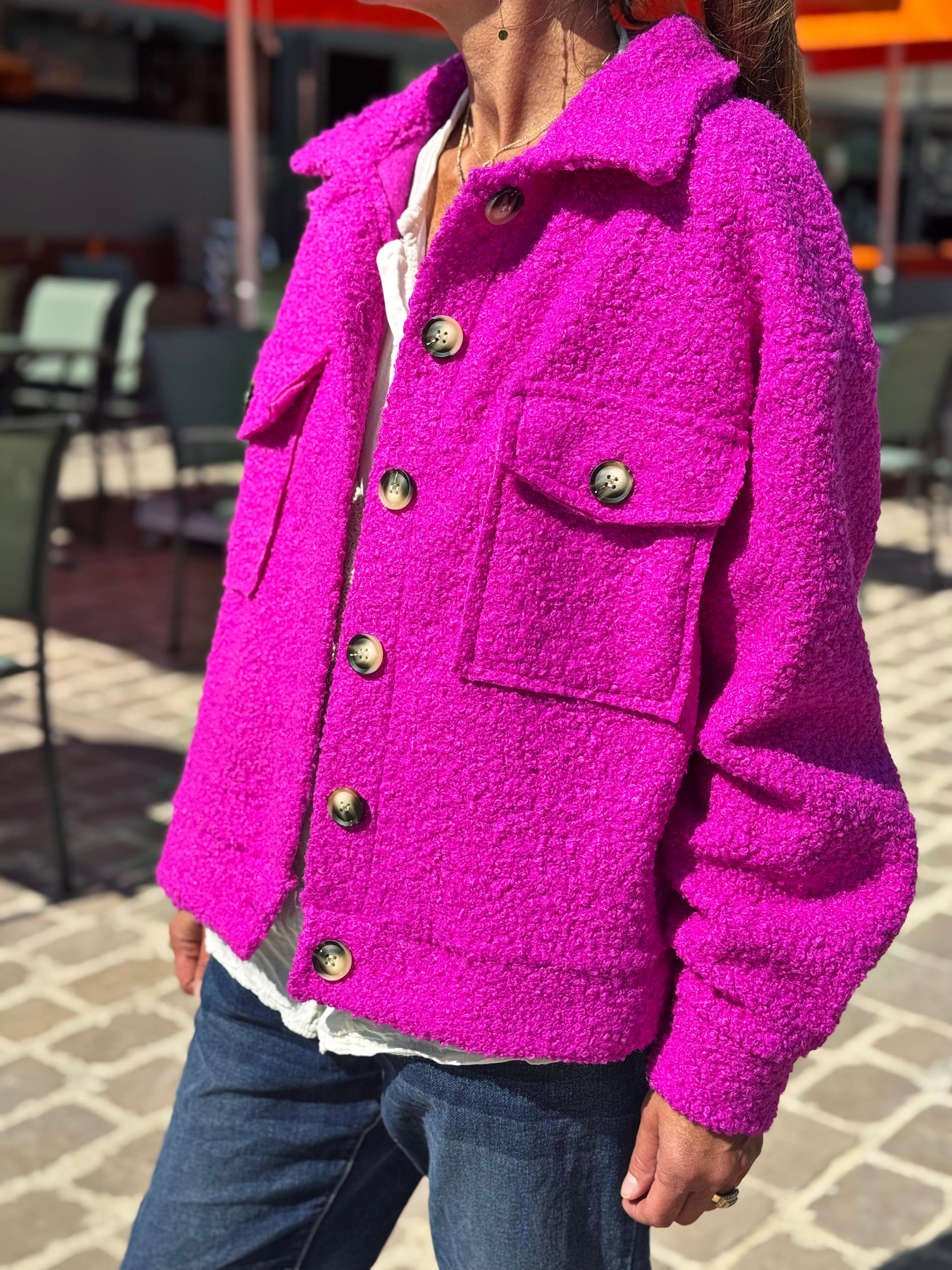 Blouson bouclette GAB Fuchsia