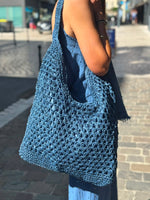 Charger l'image dans la galerie, Sac cabas ajouré Bleu - MARCEAU
