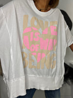 Charger l'image dans la galerie, T-shirt imprimé message Blanc - LOVE
