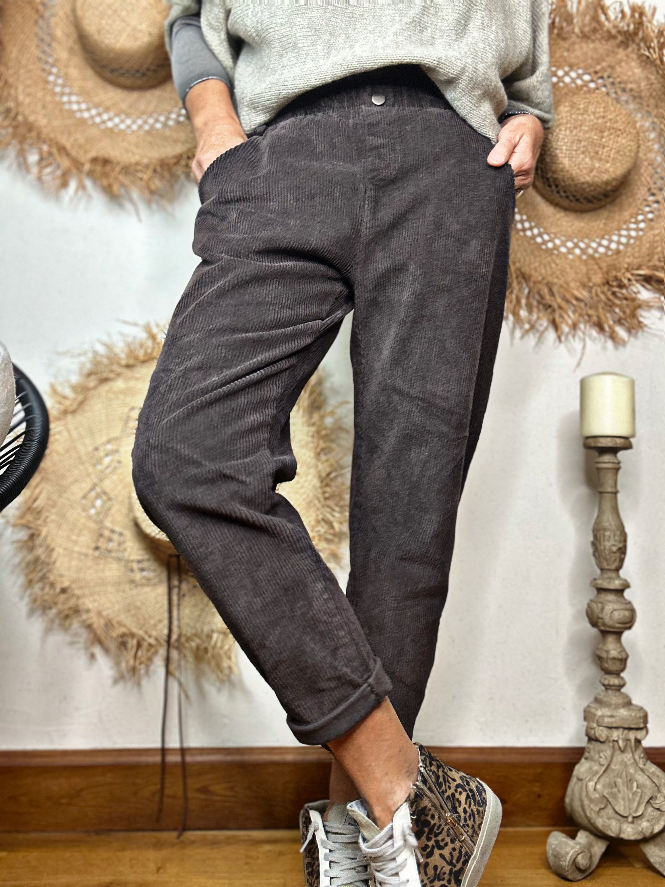 Pantalon velours GILDAS Choco