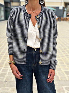 Ensemble Gilet et Echarpe FELIX Marine Gris
