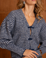 Charger l'image dans la galerie, Gilet NOE rayé Marine - Gold and Silver
