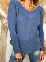 Charger l'image dans la galerie, Pull doux TAO Bleu jeans
