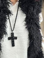 Charger l'image dans la galerie, Collier CROIX Noir
