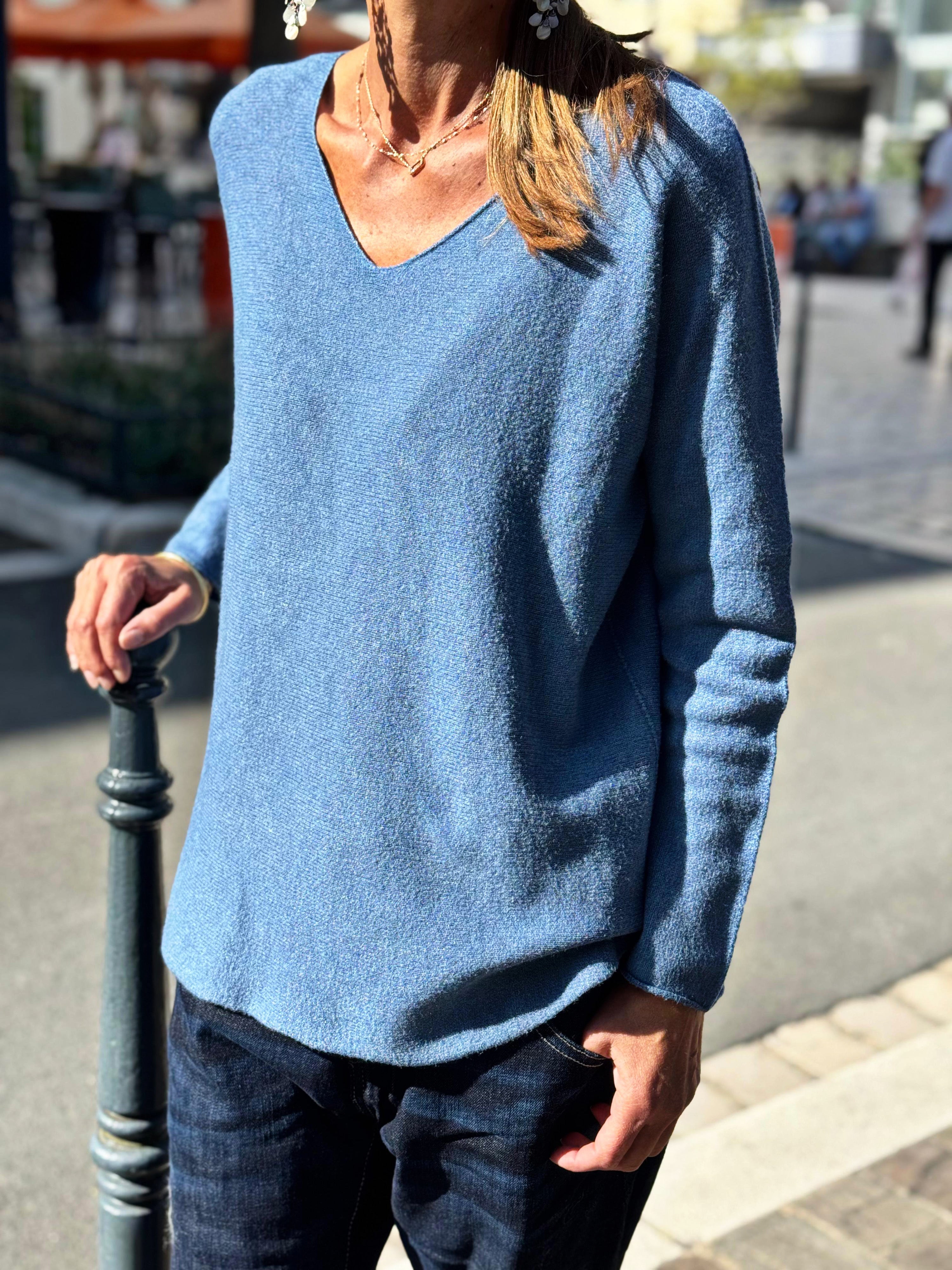 Pull doux TAO Bleu