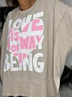 Charger l'image dans la galerie, T-shirt imprimé message Beige - LOVE
