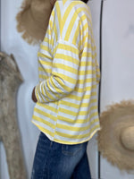 Charger l'image dans la galerie, T-shirt VANILLE marinière Ecru et Jaune
