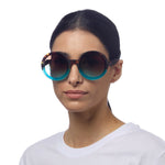 Charger l'image dans la galerie, Lunettes de soleil MONICA havana bleu - OKKIA
