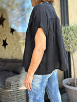 Charger l'image dans la galerie, Blouse lin Noir - 86
