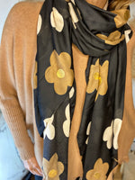 Charger l&#39;image dans la galerie, Foulard FLORES Noir
